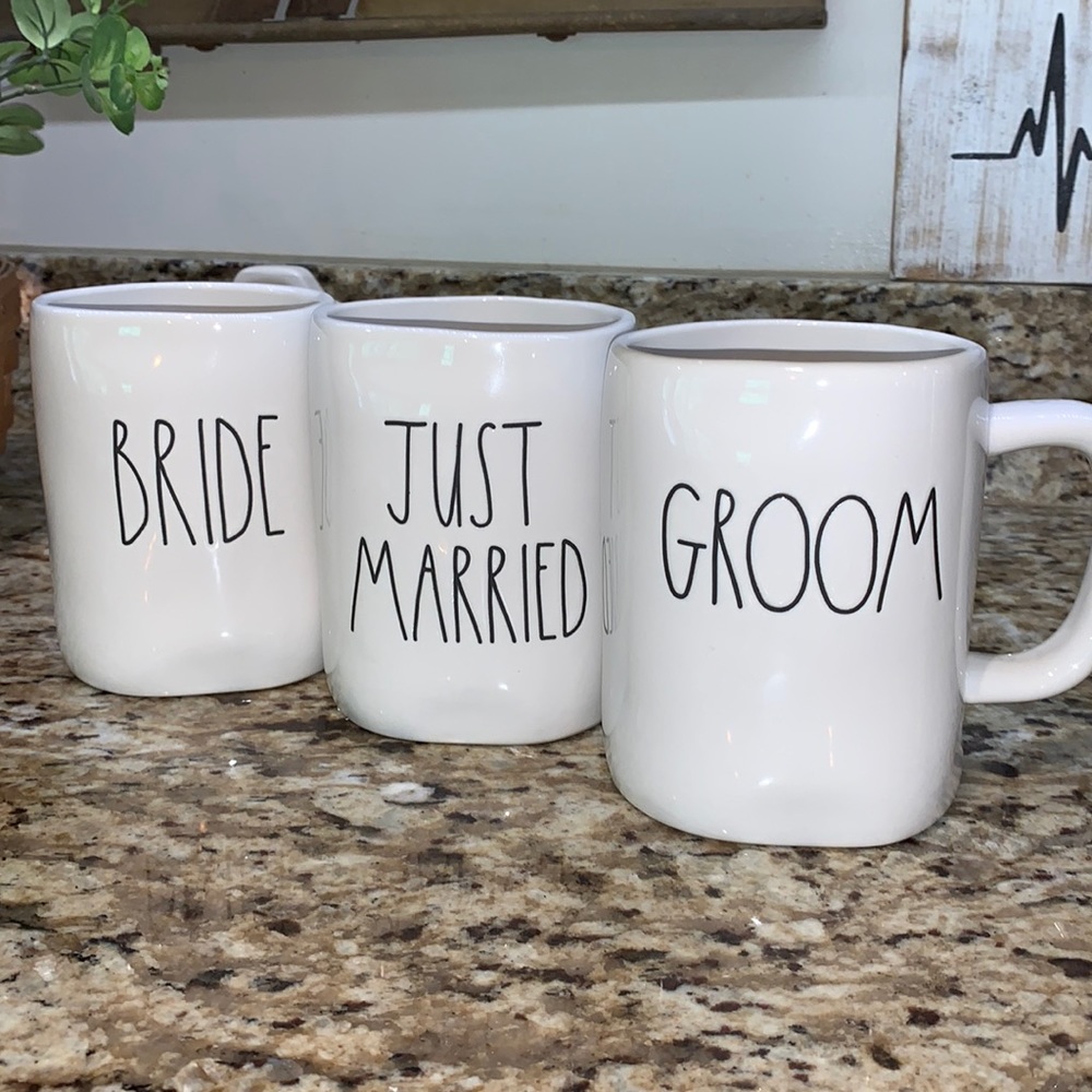 Rae Dunn “Bride, Groom, Just Married” Mugs